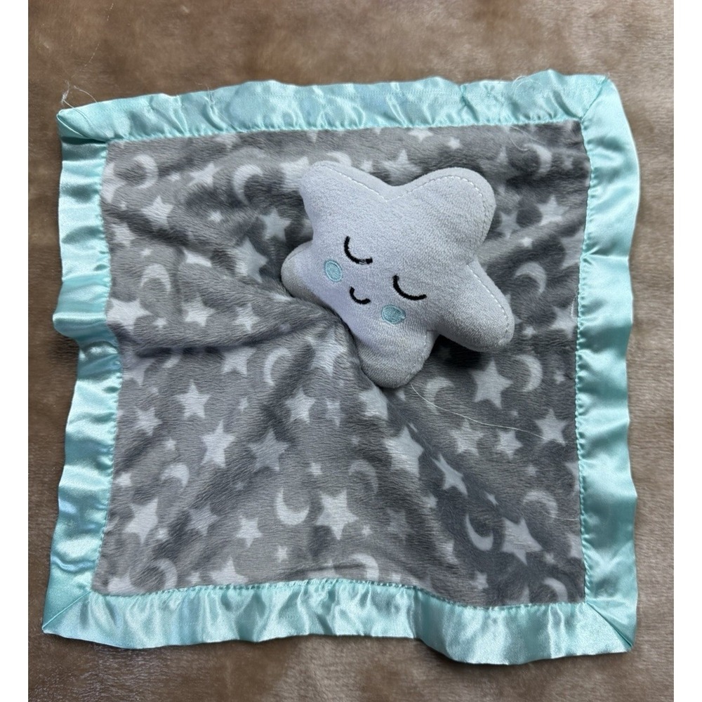 Parents Choice Security Blanket Lovey Stars Moon Gray